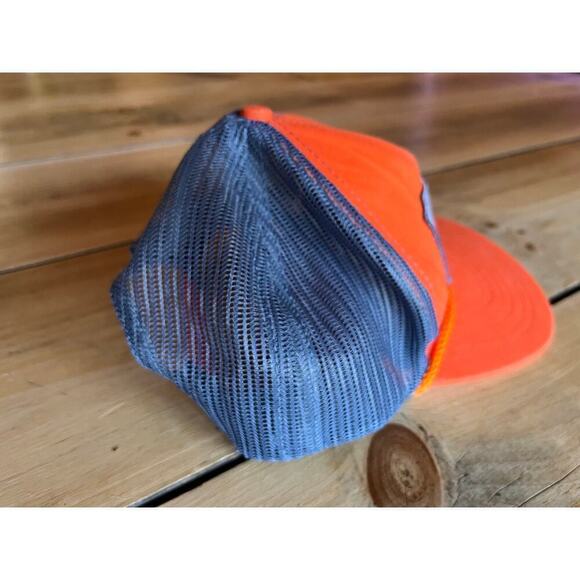 Fish Pond Fly Fishing Co Trucker Snap back hat. Orange. Grey. Unisex. Adjustable - Picture 3 of 6